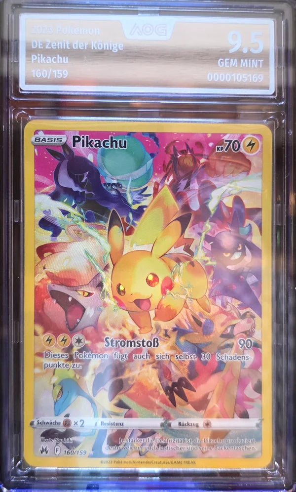 Pokémon Pikachu CRZ160 - AOG 9.5 MINT Grade — Deutsch