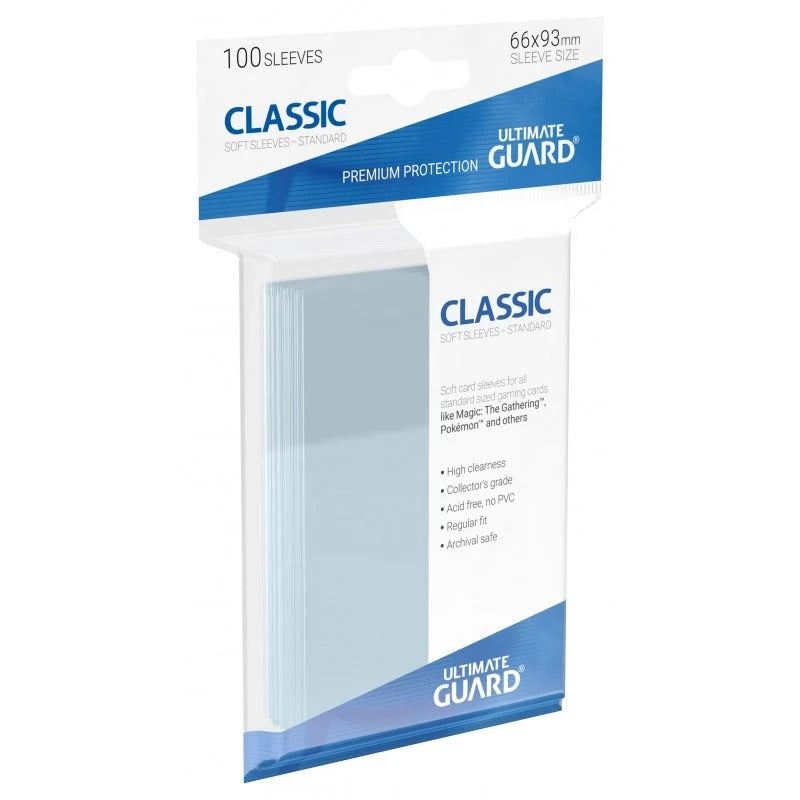 Ultimate Guard Classic Soft Kartenhüllen - Standard Größe Regular-fit  - Transparent