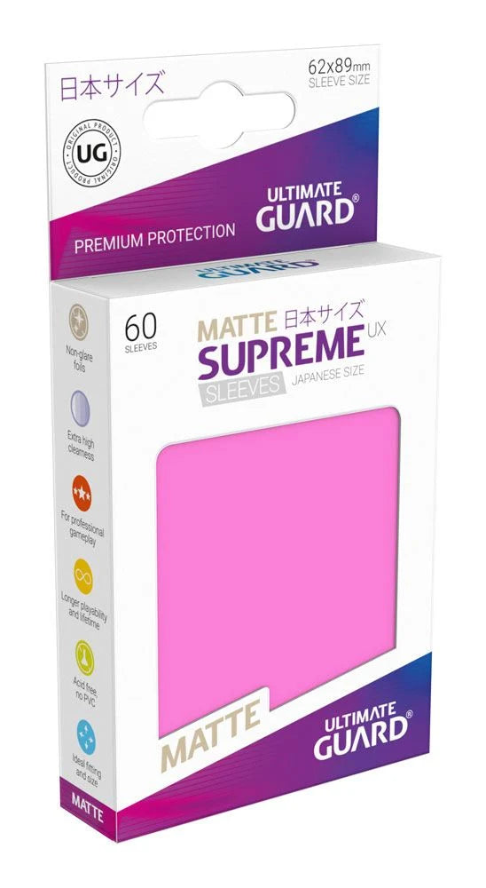 Ultimate Guard Supreme Sleeves Japan Size Matt UX Pink (60)