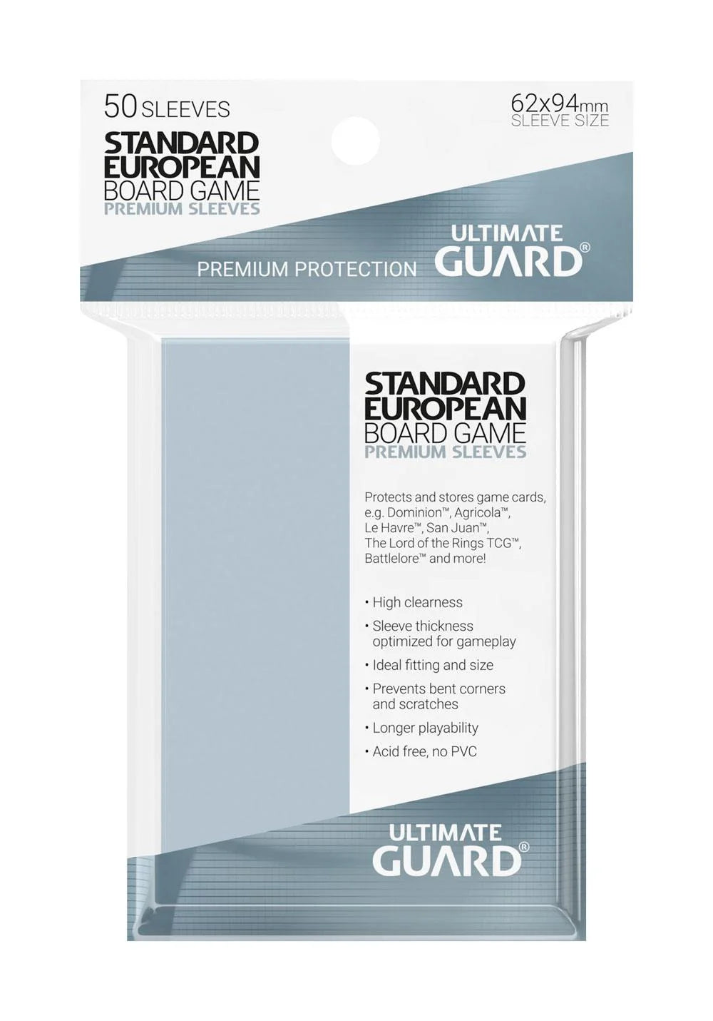 Ultimate Guard Premium Sleeves for Board Game Cards Standard European