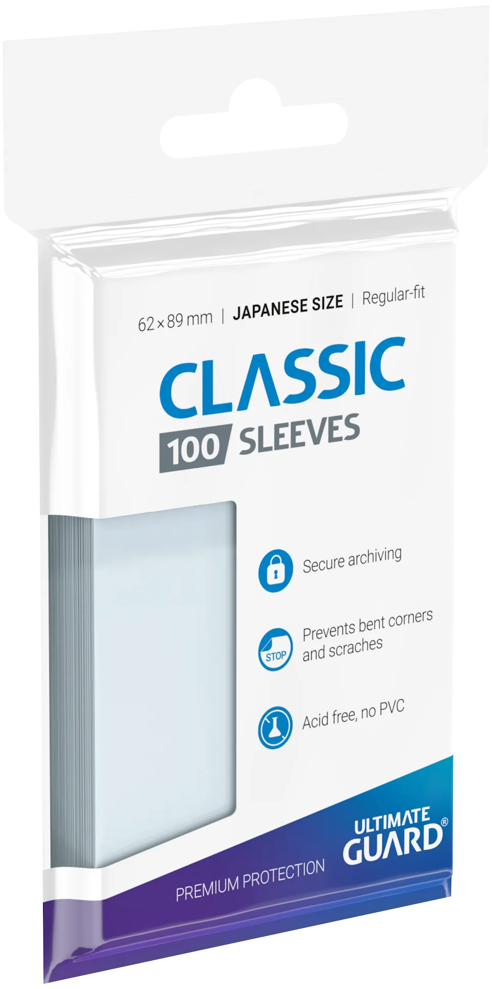 Ultimate Guard Classic Soft Kartenhüllen - Japanische Größe Regular-fit  - Transparent